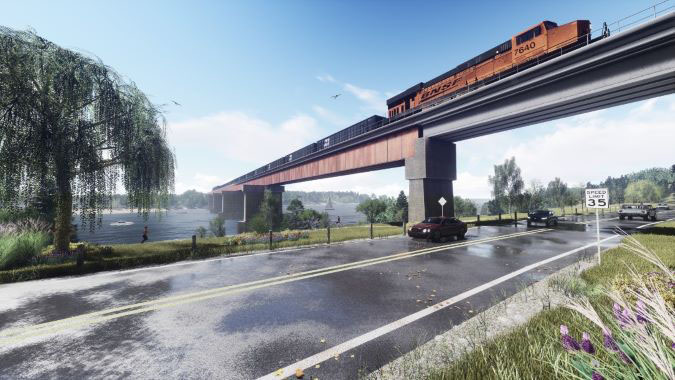 Another rendition of the new bridge (Bismarck side)  