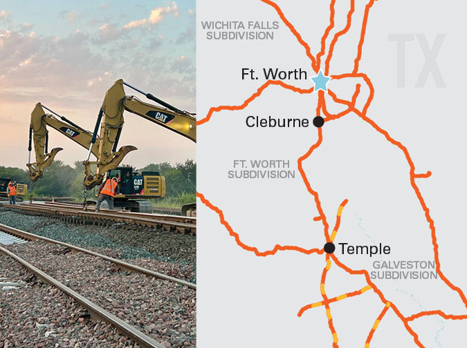 Fort Worth Subdivision – BNSF crews installing double track 