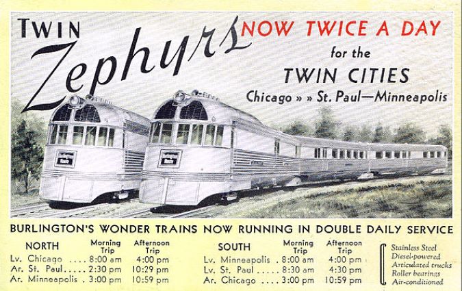 A vintage postcard featuring the Twin Cities Zephyrs’ schedule.